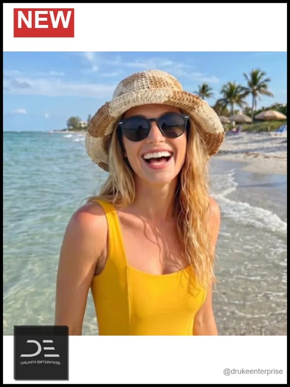 XXL Checkered Straw Sun Hat with Wide Brim for Big Heads UV Protection Foldable